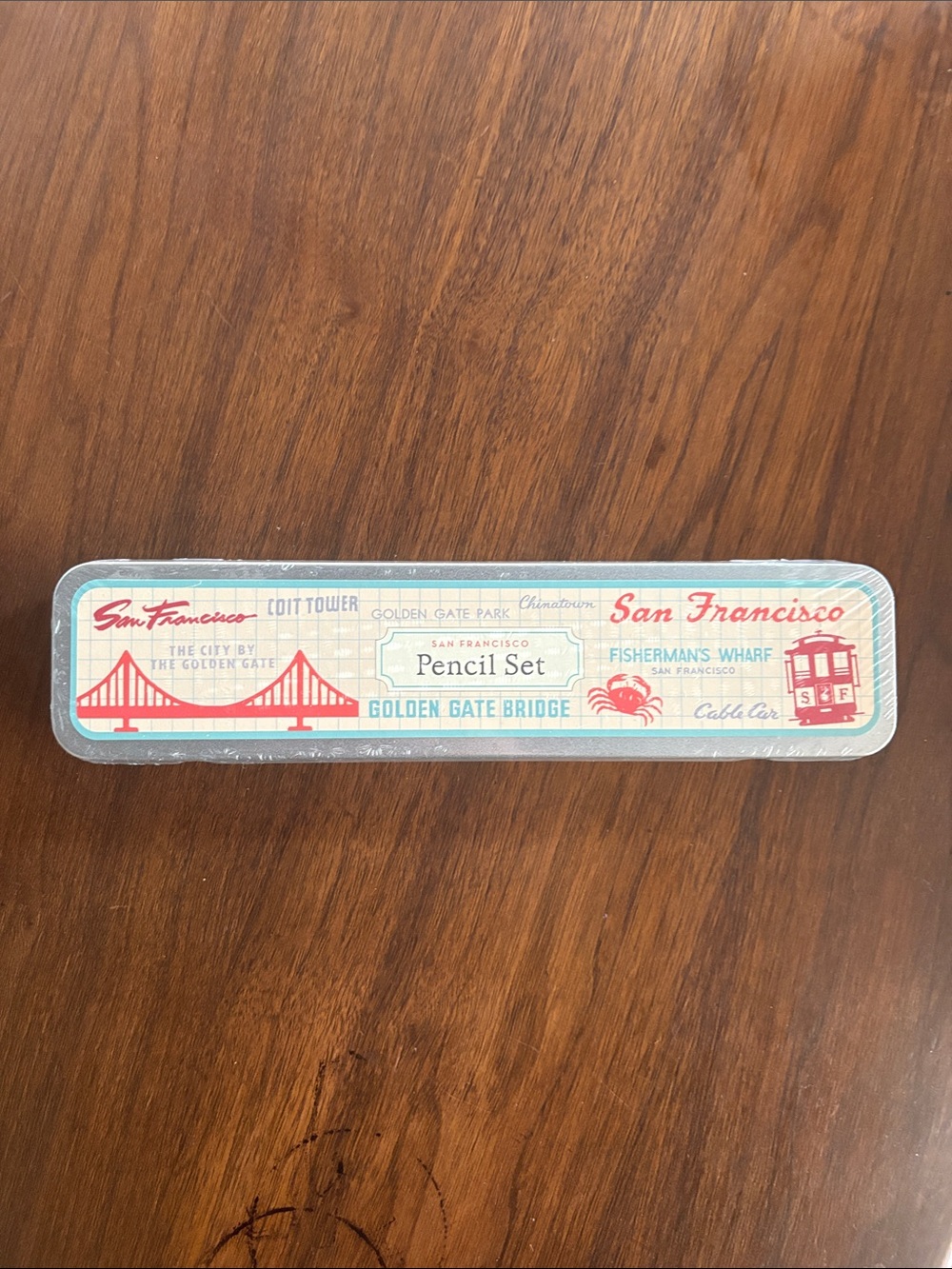 Golden Gate Bridge Pencil Set - Blue & Red
